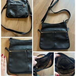 Black Leather Crossbody Bag